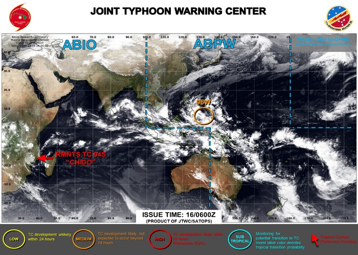 JTWC IS STILL ISSUING 3HOURLY SATELLITE BULLETINS ON 04S(CHIDO). 3 HOURLY SATELLITE BULLETINS ARE ALSO ISSUED ON 95P. JTWC IS STILL ISSUING 3HOURLY SATELLITE BULLETINS ON 04S(CHIDO). 3 HOURLY SATELLITE BULLETINS ARE ALSO ISSUED ON 95P.