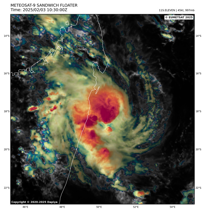Busy Southern Hemisphere// TC 11S(FAIDA) landfall near Toamasina/MADAGASCAR//02 FEB 2025 12utc Busy Southern Hemisphere// TC 11S(FAIDA) landfall near Toamasina/MADAGASCAR//02 FEB 2025 12utc