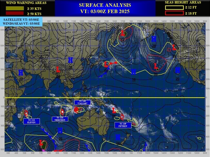Busy Southern Hemisphere// TC 11S(FAIDA) landfall near Toamasina/MADAGASCAR//02 FEB 2025 12utc Busy Southern Hemisphere// TC 11S(FAIDA) landfall near Toamasina/MADAGASCAR//02 FEB 2025 12utc