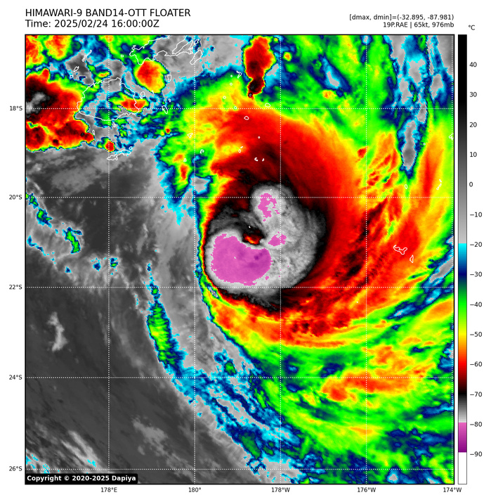 SATELLITE ANALYSIS, INITIAL POSITION AND INTENSITY DISCUSSION: ANIMATED MULTISPECTRAL SATELLITE IMAGERY (MSI) DEPICTS DEEP CONVECTION WRAPPING AROUND THE LOW-LEVEL CIRCULATION CENTER (LLCC), CLEARLY ATTEMPTING TO DEVELOP AN EYE BUT NOT QUITE THERE. THE CENTER IS CLEARING SLIGHTLY, PARTIALLY REVEALING THE LLCC. THE INITIAL POSITION IS PLACED WITH HIGH CONFIDENCE BASED ON A 24-615Z F-17 SSMIS COLOR-ENHANCED 37GHZ IMAGE HIGHLIGHTING A MICROWAVE EYE FEATURE WITH A DRY SLOT TO THE SOUTHWEST. THE INITIAL INTENSITY OF 65 KTS IS ASSESSED WITH HIGH CONFIDENCE MEDIUM CONFIDENCE BASED ON THE OBJECTIVE CIMSS INTENSITY DATA LISTED BELOW, LENDING HIGHER INTENSITY VALUES THAN THE AGENCY FIXES. SATELLITE ANALYSIS, INITIAL POSITION AND INTENSITY DISCUSSION: ANIMATED MULTISPECTRAL SATELLITE IMAGERY (MSI) DEPICTS DEEP CONVECTION WRAPPING AROUND THE LOW-LEVEL CIRCULATION CENTER (LLCC), CLEARLY ATTEMPTING TO DEVELOP AN EYE BUT NOT QUITE THERE. THE CENTER IS CLEARING SLIGHTLY, PARTIALLY REVEALING THE LLCC. THE INITIAL POSITION IS PLACED WITH HIGH CONFIDENCE BASED ON A 24-615Z F-17 SSMIS COLOR-ENHANCED 37GHZ IMAGE HIGHLIGHTING A MICROWAVE EYE FEATURE WITH A DRY SLOT TO THE SOUTHWEST. THE INITIAL INTENSITY OF 65 KTS IS ASSESSED WITH HIGH CONFIDENCE MEDIUM CONFIDENCE BASED ON THE OBJECTIVE CIMSS INTENSITY DATA LISTED BELOW, LENDING HIGHER INTENSITY VALUES THAN THE AGENCY FIXES.