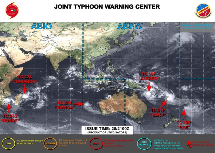 JTWC IS ISSUING 12 HOURLY WARNINGS ON AL TROPICAL CYCLONES ON THE MAP ALONG WITH 3 HOURLY SATELLITE BULETINS. JTWC IS ISSUING 12 HOURLY WARNINGS ON AL TROPICAL CYCLONES ON THE MAP ALONG WITH 3 HOURLY SATELLITE BULETINS.