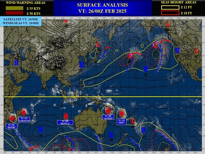 TC 22S(GARANCE) Rapid Intensification likely within 36h bearing down on REUNION island// TC 18P(ALFRED) at CAT 1 US//2603utc TC 22S(GARANCE) Rapid Intensification likely within 36h bearing down on REUNION island// TC 18P(ALFRED) at CAT 1 US//2603utc