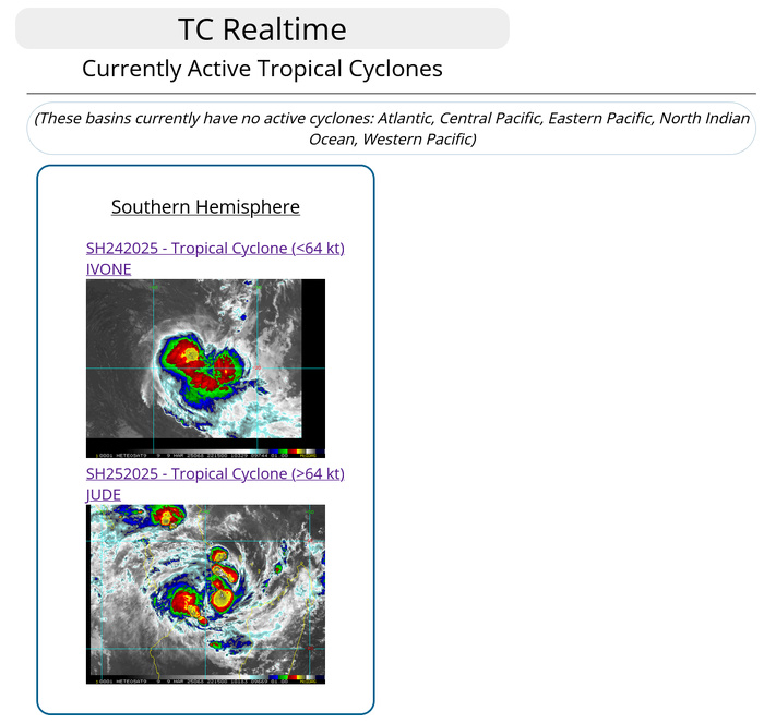 TC 25S(JUDE) CAT 1 US landfall over MOZAMBIQUE// TC 24S(IVONE) peaking// 1000utc TC 25S(JUDE) CAT 1 US landfall over MOZAMBIQUE// TC 24S(IVONE) peaking// 1000utc