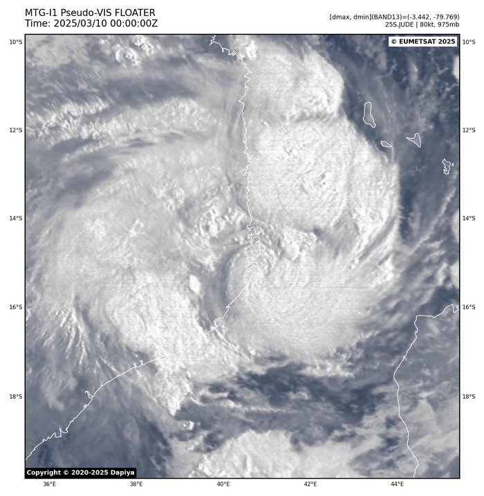 TC 25S(JUDE) CAT 1 US landfall over MOZAMBIQUE// TC 24S(IVONE) peaking// 1000utc TC 25S(JUDE) CAT 1 US landfall over MOZAMBIQUE// TC 24S(IVONE) peaking// 1000utc