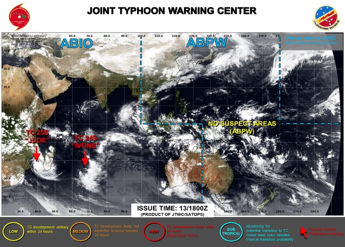 JTWC IS ISSUING 12 HOURLY WARNINGS AND 3 HOURLY SATELLITE BULLETINS ON TC 24S AND ON TC 25S. JTWC IS ISSUING 12 HOURLY WARNINGS AND 3 HOURLY SATELLITE BULLETINS ON TC 24S AND ON TC 25S.