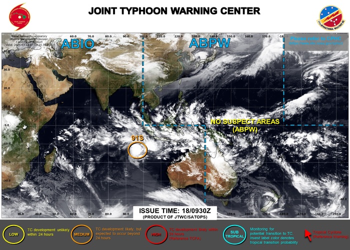JTWC IS ISSUING 3 HOURLY SATELLITE BULLETINS ON INVEST 91S. JTWC IS ISSUING 3 HOURLY SATELLITE BULLETINS ON INVEST 91S.