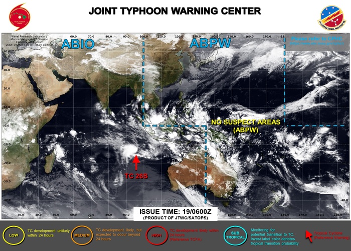 JTWC IS ISSUING 12 HOURLY WARNINGS AND 3 HOURLY SATELLITE BULLETINS ON TC 26S. JTWC IS ISSUING 12 HOURLY WARNINGS AND 3 HOURLY SATELLITE BULLETINS ON TC 26S.