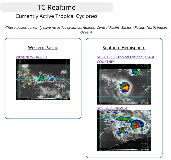 TC 27S(COURTNEY) Category 1 US intensifying// INVEST 93S// INVEST 96W//3 Week Tropical Cyclone Formation Probability//2700utc 