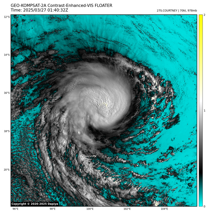 TC 27S(COURTNEY) Category 1 US intensifying// INVEST 93S// INVEST 96W//3 Week Tropical Cyclone Formation Probability//2700utc 