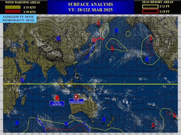 TC 27S(COURTNEY) powerful CAT 4 US // TC 28S(DIANNE) made landfall//2803utc