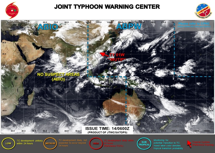 JTWC IS ISSUING 6HOURLY WARNINGS AND 3HOURLY SATELLITE BULLETIN ON 01W(WUTIP)