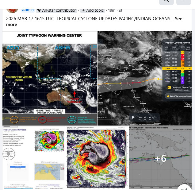 TC 27P NARELLE: forecast to reach 115 kt/Category 4 US just prior to making landfall
