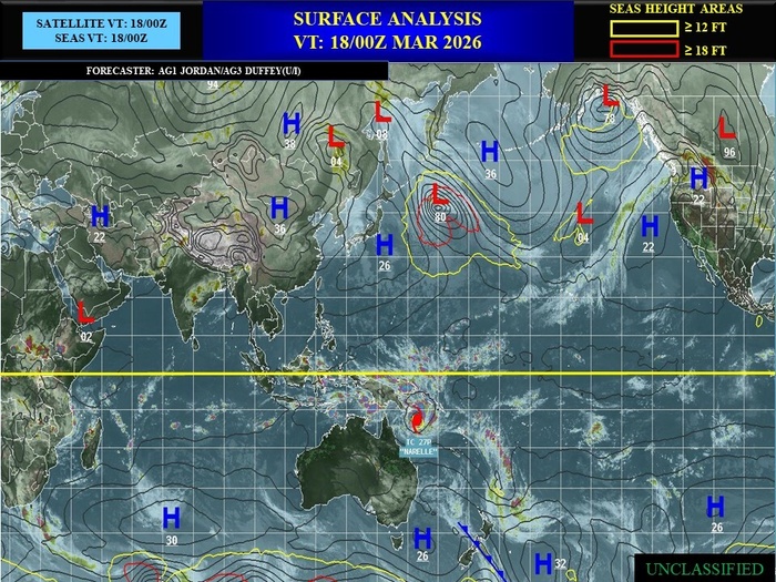 Intensifying TC 27P NARELLE forecast to reach CAT 4 US within 48h