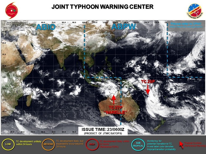 TC 27P NARELLE will (re)intensify markedly over the very warm Indian Ocean/TC 28P/98W