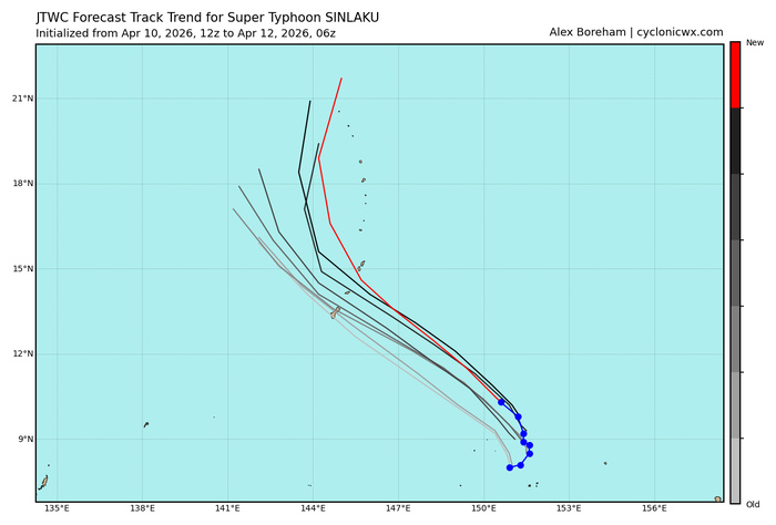 WESTERN PACIFIC: Super Typhoon 04W(SINLAKU) to reach CAT 5 US within 12/18 hours, forecast to track dangerously close to the MARIANA islands by 36/48h/SOUTH PACIFIC: Remnants of TD 30P(MAILA/Subtropical 31P(VAIANU) tracked over NZ//120900 UTC WESTERN PACIFIC: Super Typhoon 04W(SINLAKU) to reach CAT 5 US within 12/18 hours, forecast to track dangerously close to the MARIANA islands by 36/48h/SOUTH PACIFIC: Remnants of TD 30P(MAILA/Subtropical 31P(VAIANU) tracked over NZ//120900 UTC