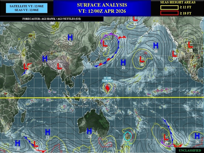 WESTERN PACIFIC: Super Typhoon 04W(SINLAKU) to reach CAT 5 US within 12/18 hours, forecast to track dangerously close to the MARIANA islands by 36/48h/SOUTH PACIFIC: Remnants of TD 30P(MAILA/Subtropical 31P(VAIANU) tracked over NZ//120900 UTC