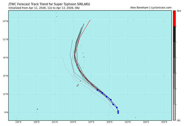 WESTERN PACIFIC: Super Typhoon 04W(SINLAKU) CAT 5 US peaked at 160kt,forecast to hit directly TINIAN and SAIPAN islands in 24h at Super Typhoon Intensity//130900 UTC WESTERN PACIFIC: Super Typhoon 04W(SINLAKU) CAT 5 US peaked at 160kt,forecast to hit directly TINIAN and SAIPAN islands in 24h at Super Typhoon Intensity//130900 UTC