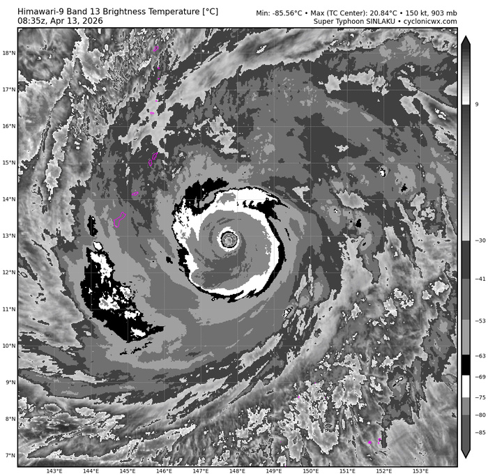 WESTERN PACIFIC: Super Typhoon 04W(SINLAKU) CAT 5 US peaked at 160kt,forecast to hit directly TINIAN and SAIPAN islands in 24h at Super Typhoon Intensity//130900 UTC 