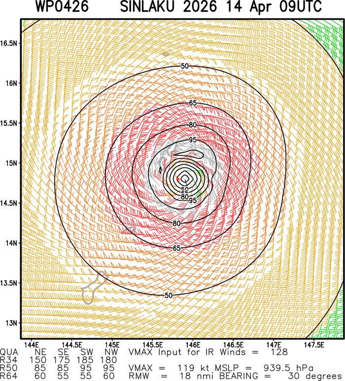 WESTERN PACIFIC: Super Typhoon 04W(SINLAKU) CAT 4 US exhibiting an eye-wall replacement cycle with imminent landfall near AGUIJAN or TINIAN with very destructive winds/ SOUTH INDIAN: Invest 92S/140900 UTC /