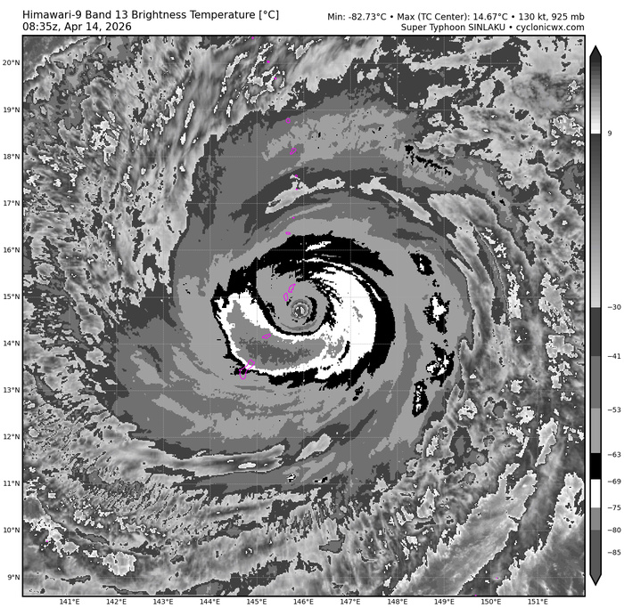 WESTERN PACIFIC: Super Typhoon 04W(SINLAKU) CAT 4 US exhibiting an eye-wall replacement cycle with imminent landfall near AGUIJAN or TINIAN with very destructive winds/ SOUTH INDIAN: Invest 92S/140900 UTC /
