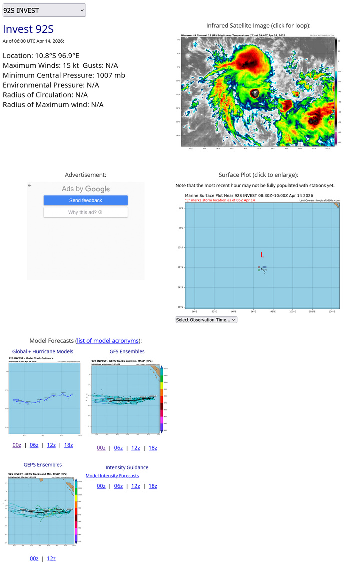WESTERN PACIFIC: Super Typhoon 04W(SINLAKU) CAT 4 US exhibiting an eye-wall replacement cycle with imminent landfall near AGUIJAN or TINIAN with very destructive winds/ SOUTH INDIAN: Invest 92S/140900 UTC / WESTERN PACIFIC: Super Typhoon 04W(SINLAKU) CAT 4 US exhibiting an eye-wall replacement cycle with imminent landfall near AGUIJAN or TINIAN with very destructive winds/ SOUTH INDIAN: Invest 92S/140900 UTC /