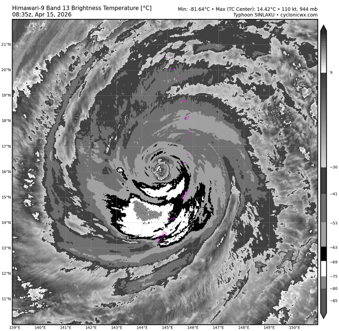 WESTERN PACIFIC: Typhoon 04W(SINLAKU) large and still powerful CAT 3 US,  slow mover lead to a prolonged period period of destructive winds over the MARIANAS/ SOUTH INDIAN: Invest 92S//150900 UTC  