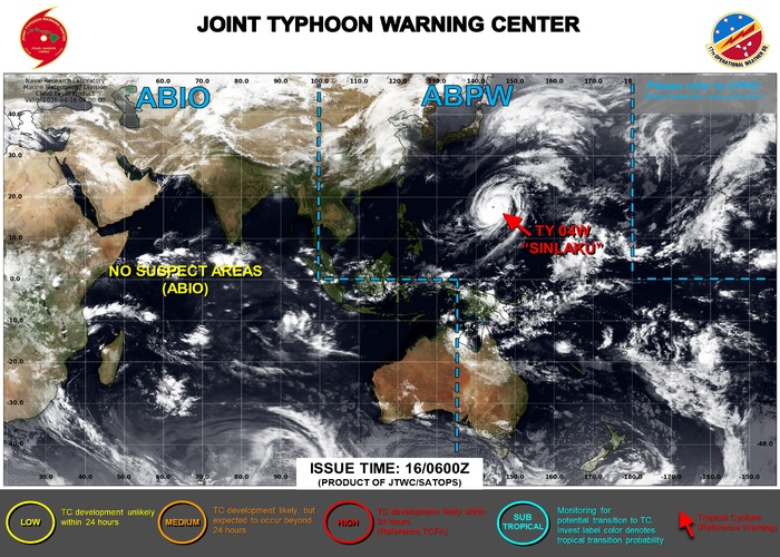 WESTERN PACIFIC: 04W(SINLAKU) CAT 3 US forecast to remain a Typhoon for the next 48h before becoming a strong extratropical storm/SOUTH INDIAN: Invest 92S//161000 UTC WESTERN PACIFIC: 04W(SINLAKU) CAT 3 US forecast to remain a Typhoon for the next 48h before becoming a strong extratropical storm/SOUTH INDIAN: Invest 92S//161000 UTC