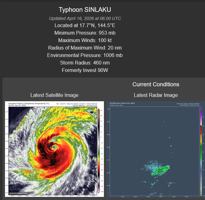 WESTERN PACIFIC: 04W(SINLAKU) CAT 3 US forecast to remain a Typhoon for the next 48h before becoming a strong extratropical storm/SOUTH INDIAN: Invest 92S//161000 UTC  