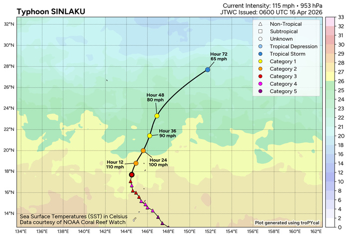 WESTERN PACIFIC: 04W(SINLAKU) CAT 3 US forecast to remain a Typhoon for the next 48h before becoming a strong extratropical storm/SOUTH INDIAN: Invest 92S//161000 UTC  