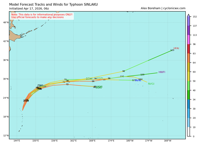 WESTERN PACIFIC: Typhoon 04W(SINLAKU) CAT 1 US is tracking over increasingly cooler seas with ETT forecast to complete by 48h//171000 UTC