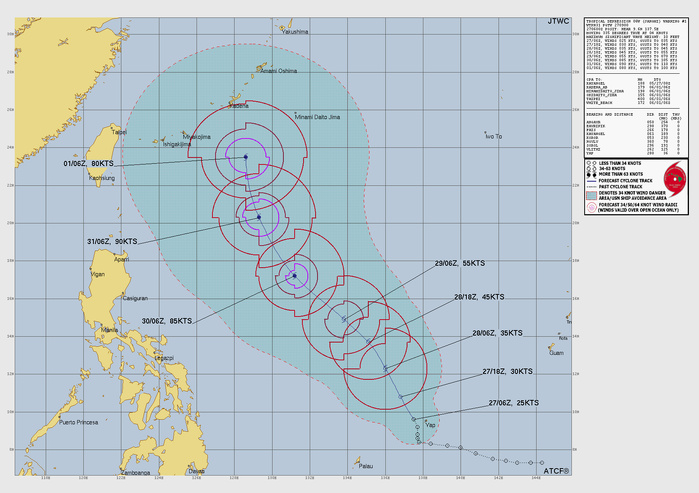 TD 06W(JANGMI) forecast to intensify next 96 hours to Typhoon Intensity while gradually approaching OKINAWA//270930 UTC 