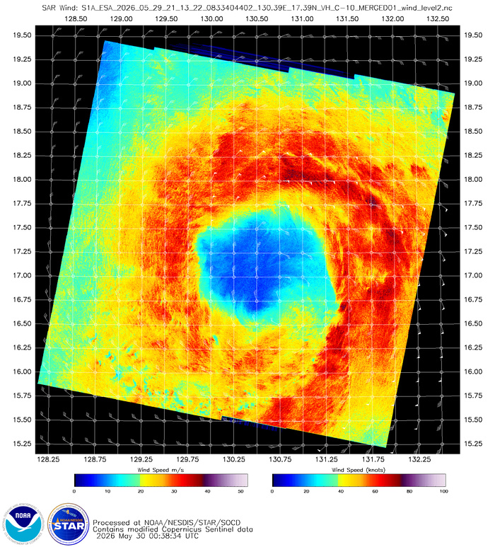 WESTERN PACIFIC:Typhoon 06W(JANGMI) forecast to peak at CAT 2 US within 36h and track very close to OKINAWA by 48h/301030 UTC / 