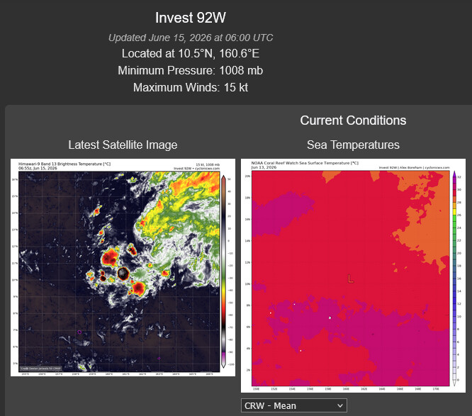 WESTERN PACIFIC: Invest 92W/SOUTH PACIFIC: Subtropical Storm 96P/EASTERN PACIFIC: Invest 93E//15@0730 UTC 