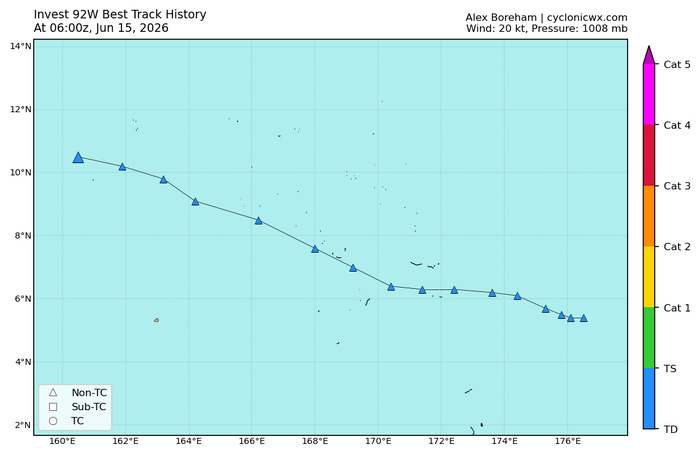 WESTERN PACIFIC: Invest 92W/SOUTH PACIFIC: Subtropical Storm 96P/EASTERN PACIFIC: Invest 93E//15@0730 UTC 