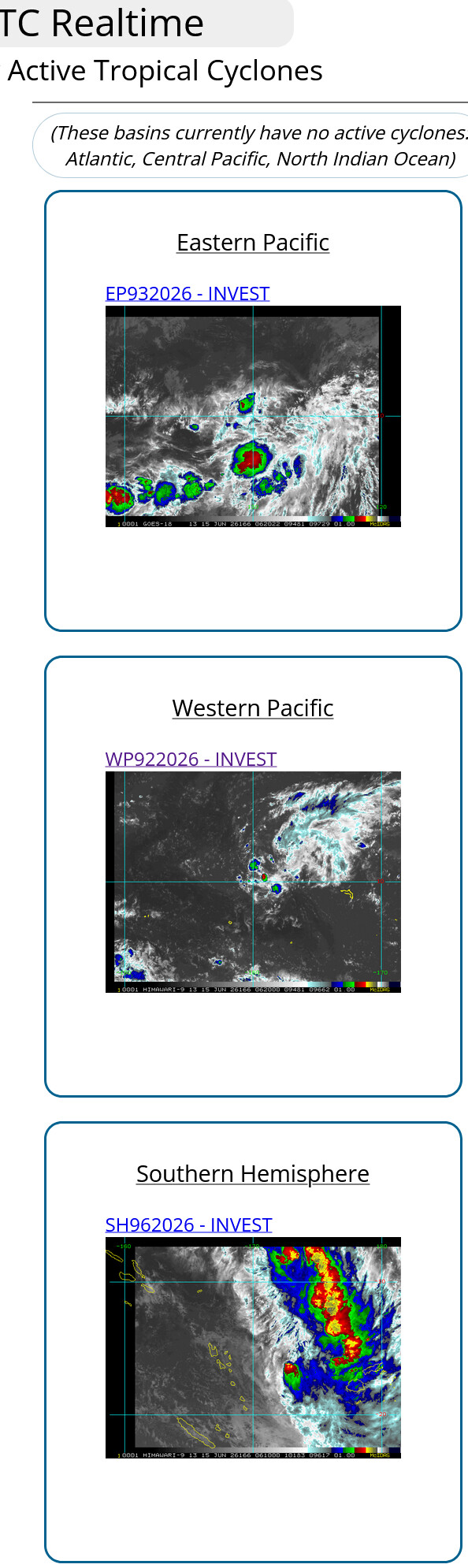 WESTERN PACIFIC: Invest 92W/SOUTH PACIFIC: Subtropical Storm 96P/EASTERN PACIFIC: Invest 93E//15@0730 UTC 
