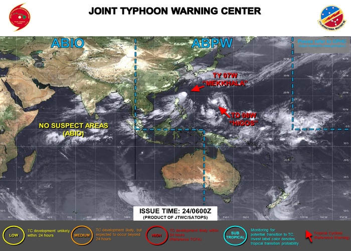 JTWC IS ISSUING 6 HOURLY WARNINGS AND 3 HOURLY SATELLITE BULLETINS ON 07W AND 08W JTWC IS ISSUING 6 HOURLY WARNINGS AND 3 HOURLY SATELLITE BULLETINS ON 07W AND 08W