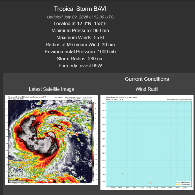 WESTERN PACIFIC: TS 09W(BAVI) RI expected next 48h to Super Typhoon Intensity/TD 10W//SOUTH PACIFIC:Invest 97P//EASTERN PACIFIC:TS 04E(DOUGLAS)//02@1800 UTC 