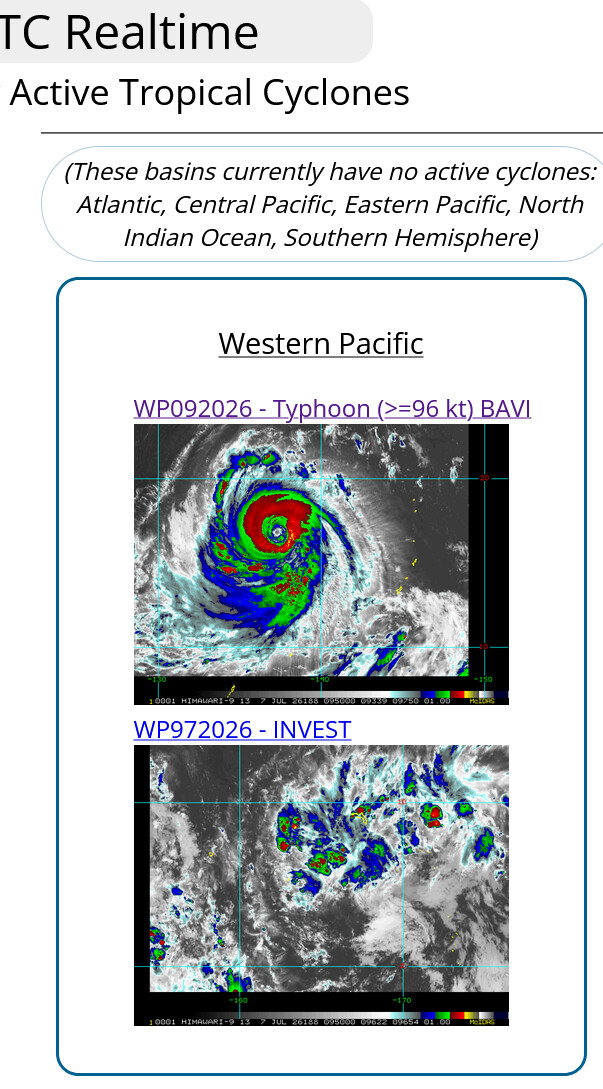 WESTERN PACIFIC: TY 09W(BAVI) CAT 4 US, ERC completed, new Peak Intensity possible next 24h/ Invest 97W//07@1030 UTC