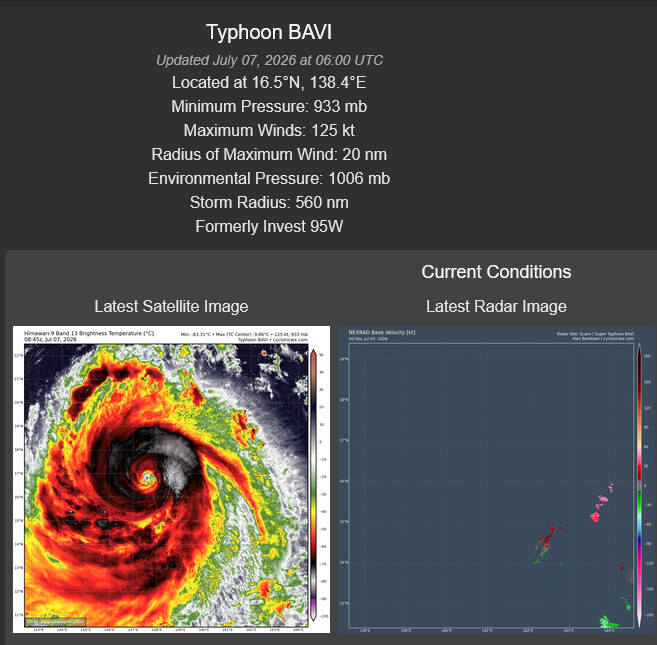 WESTERN PACIFIC: TY 09W(BAVI) CAT 4 US, ERC completed, new Peak Intensity possible next 24h/ Invest 97W//07@1030 UTC