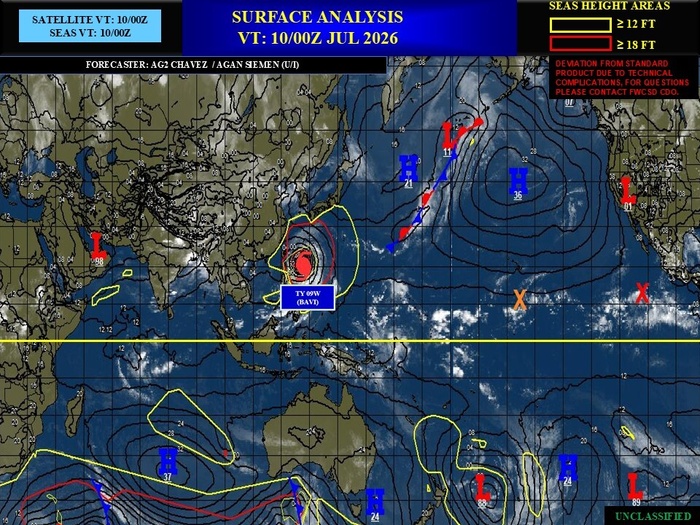 WESTERN PACIFIC: TY 09W(BAVI) CAT 1 US,with a massive circulation, forecast to track very close or over ISHIGAKI island within 12h before making landfall over WENZHOU/Invest 97W/Invest 90C/10@1530 UTC