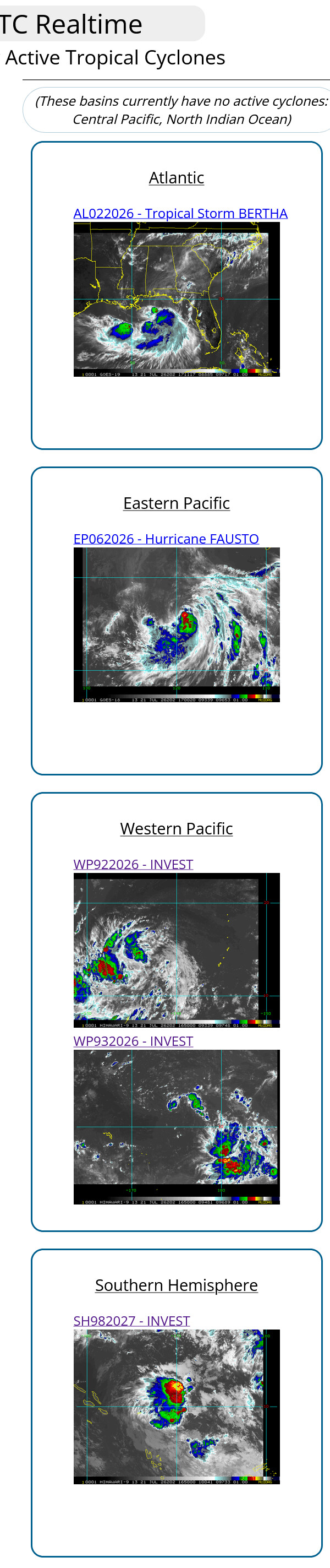 TROPICAL CYCLONE UPDATES PACIFIC/INDIAN/ATLANTIC OCEANS//21@1600 UTC 