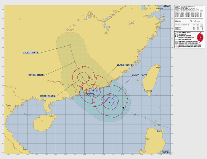 WESTERN PACIFIC: Typhoon 11W(NOUL) forecast to peak at CAT 2 US while making landfall East of HONG KONG within 12 hours/EASTERN PACIFIC: HU 06E(FAUSTO) peaks at CAT2 US/07E(GENEVIEVE) set to reach CAT 3 US by 48 hours//25@1100 UTC 
