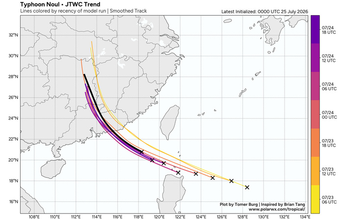 WESTERN PACIFIC: Typhoon 11W(NOUL) forecast to peak at CAT 2 US while making landfall East of HONG KONG within 12 hours/EASTERN PACIFIC: HU 06E(FAUSTO) peaks at CAT2 US/07E(GENEVIEVE) set to reach CAT 3 US by 48 hours//25@1100 UTC 