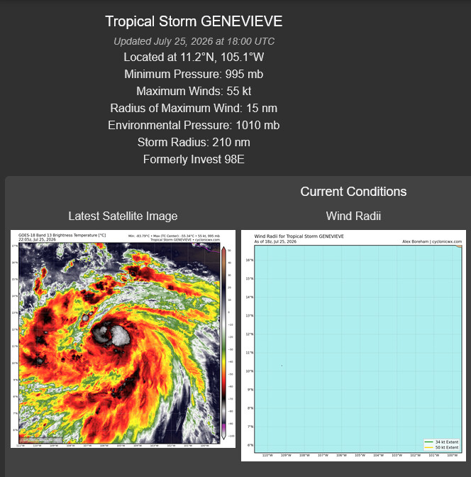 WESTERN PACIFIC: Typhoon 11W(NOUL) CAT 2 US making landfall East of HONG KONG/HU 06E(FAUSTO) CAT 2 /TS 07E(GENEVIEVE) forecast to peak at CAT 4 by 72 hours/Invest 93B//25@2130 UTC 