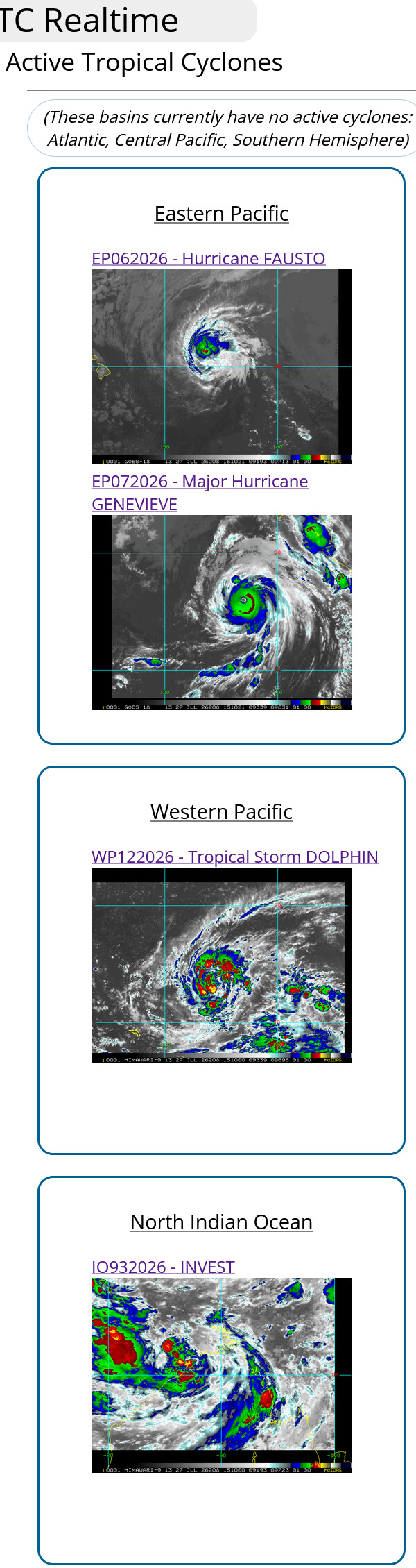 WESTERN PACIFIC: TS 12W(DOLPHIN) forecast to reach Typhoon Intensity within 24 hours and be a Super Typhoon by 60 hours/EASTERN PACIFIC: Hurricane 07E(GENEVIEVE) Extreme Rapid Intensification from CAT 1 US to CAT 5 in 24 hours/27@1630 UTC