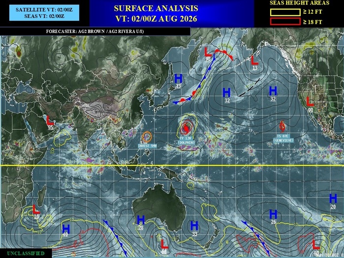 WESTERN PACIFIC: TY 12W(DOLPHIN) CAT 3 US, 4th ERC /Invest 94W/EASTERN PACIFIC: TS 07E(GENEVIEVE) //02@1830 UTC