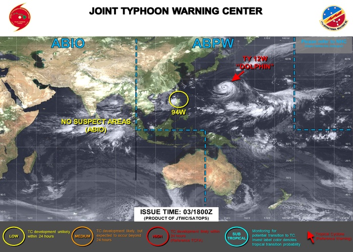 JTWC IS ISSUING 6 HOURLY WARNINGS AND 3 HOURLY SATELLITE BULLETINS ON 12W. 3 HOURLY SATELLITE BULLETINS ARE ISSUED ON 94W