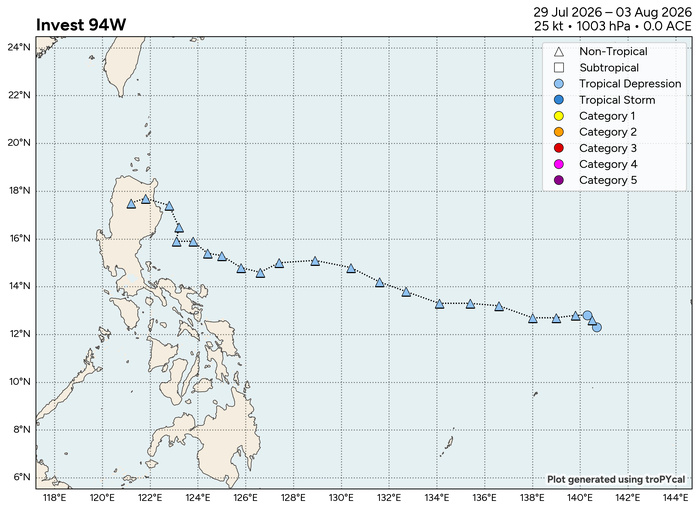 WESTERN PACIFIC: TY 12W(DOLPHIN) CAT 2 US, 4th ERC failed to complete, tracking close to IWO TO island within 12 hours/Invest 94W//03@2230 UTC