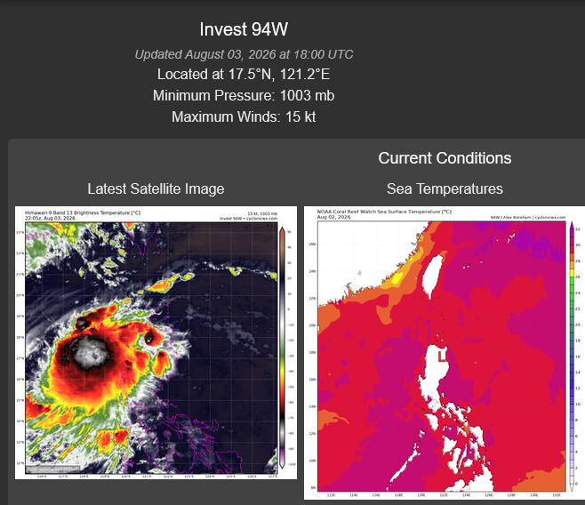 WESTERN PACIFIC: TY 12W(DOLPHIN) CAT 2 US, 4th ERC failed to complete, tracking close to IWO TO island within 12 hours/Invest 94W//03@2230 UTC