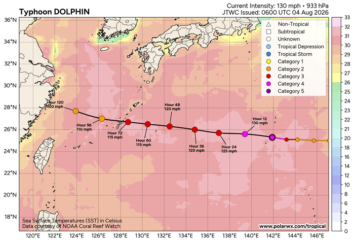 WESTERN PACIFIC: TY 12W(DOLPHIN) temporarily back to CAT 4 US with the unexpected inner core re-consolidation/Invest 94W//04@1000 UTC WESTERN PACIFIC: TY 12W(DOLPHIN) temporarily back to CAT 4 US with the unexpected inner core re-consolidation/Invest 94W//04@1000 UTC